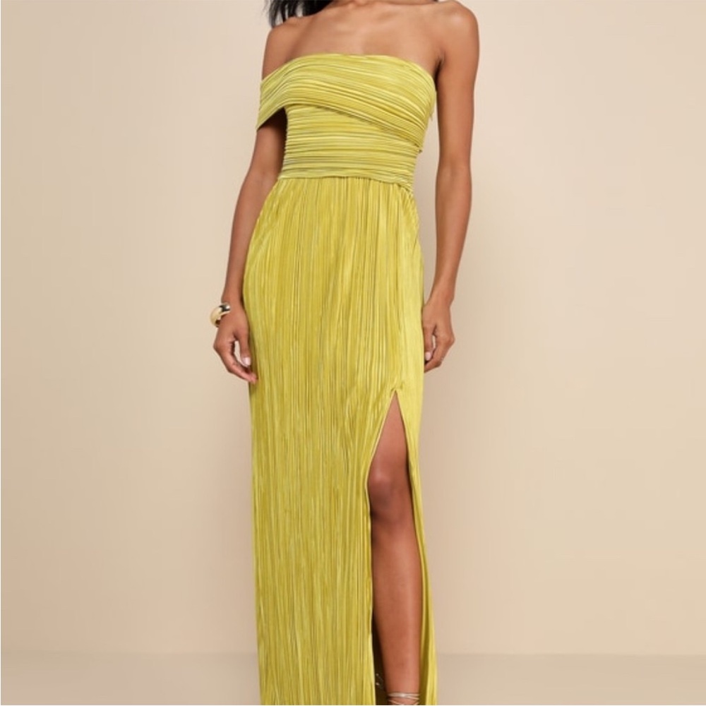 Lulu's Olive Green Off the Shoulder Dress